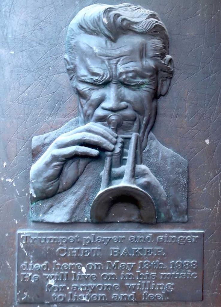 Plaquette Chet Baker hotel Amsterdam